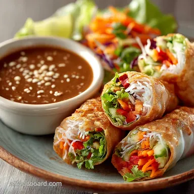 Foolproof Fresh Spring Rolls Recipe Gỏi Cuốn with Silky Peanut Sauce Recipe Card