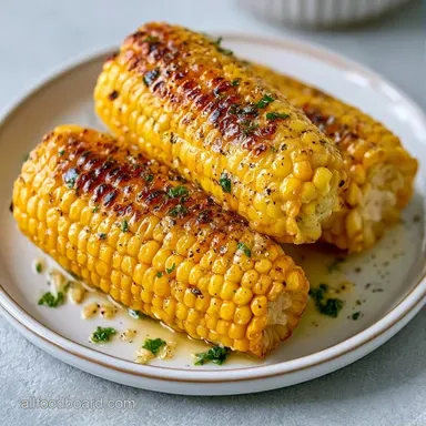 Easy Grill Garlic Corn for 6 People Recipe Card