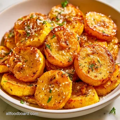 Garlic Roasted Yellow Squash in 25 Min Recipe Card