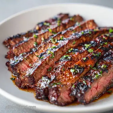 Easy Grilled Flank Steak for 4 Servings Recipe Card