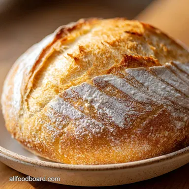 Easy Homemade Bread Recipe: A Simple 19-Hour Baked Loaf Recipe Card