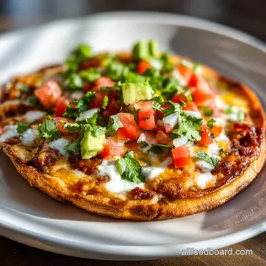 Mexican Pizza Recipe for 4 Servings Recipe Card