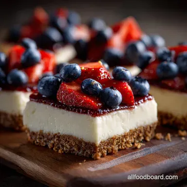 4th of July Treats: Easy No-Bake Firecracker Cheesecake Bars