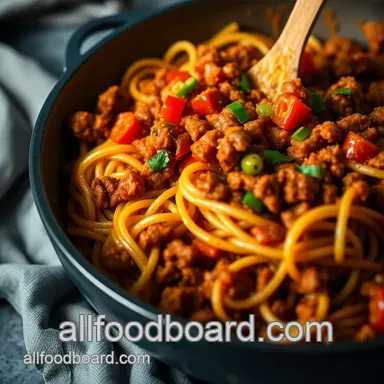Easy One Pot Taco Spaghetti: A Creamy, Comforting Delight Recipe Card