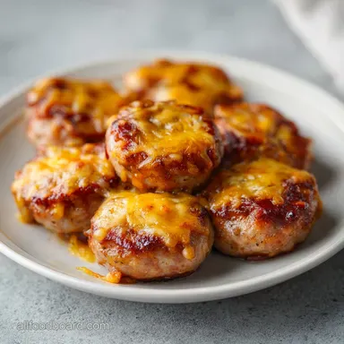 Sausage Balls with Sharp Cheddar: Golden and Party-Ready Recipe Card