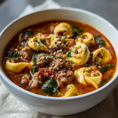 Italian Sausage Tortellini Soup: Easy One-Pot Comfort Meal Recipe Card