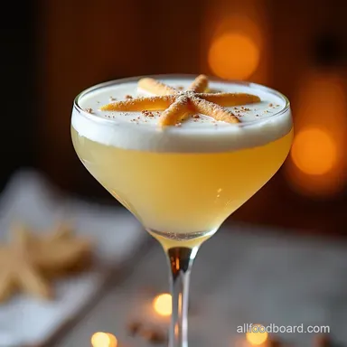 The Glacial Glimmer Snowflake Martini Creamy Easy Recipe Card