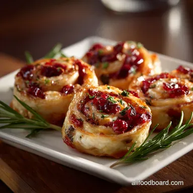 Thanksgiving Appetizers: Easy Elegant Cranberry Brie Pinwheels Recipe Card