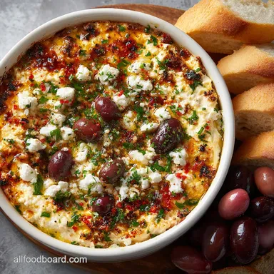 Party Dips: Easy, Warm Baked Feta Dip Recipe for a Crowd Recipe Card