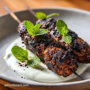 Egyptian Kofta with Mint Yogurt Dip 30 Min Recipe Card