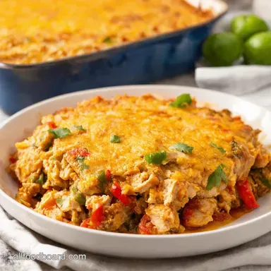 Fajita Fiesta Easy Chicken Fajita Casserole Recipe Recipe Card
