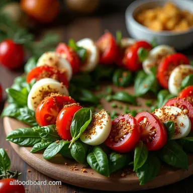 The Festive Garland Stunning NoCook Caprese Christmas Wreath Recipe Card