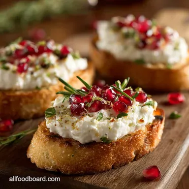 Christmas Appetizers: Easy, Make-Ahead Whipped Feta Crostini Recipe Card