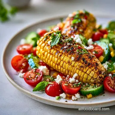 Feta Grilled Corn Salad for 6 Servings Recipe Card