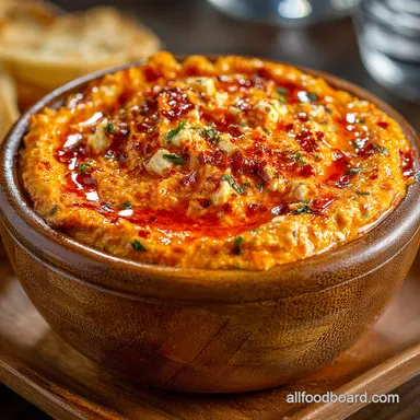 Fiery Feta My GoTo Roasted Red Pepper Feta Dip Recipe Recipe Card