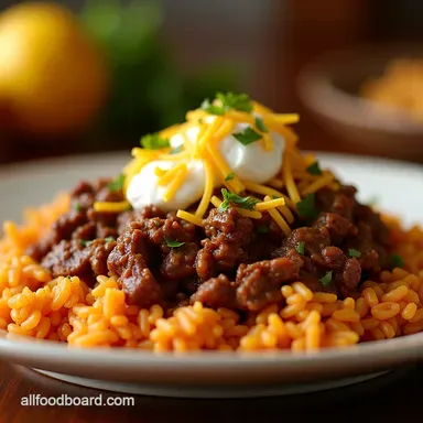 Fiesta Crockpot Mexican Beef and Rice OnePot Wonder Recipe Card