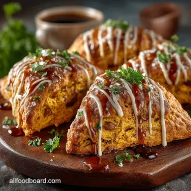 Flaky Pumpkin Scones Recipe with Brown Butter Maple Glaze Recipe Card