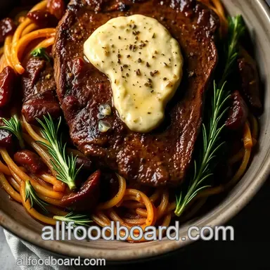 Easy & Flavor-Packed Flat Iron Steak Recipes with Garlic Herb Butter Recipe Card