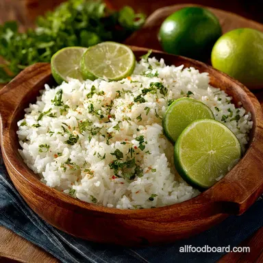 The Best Fluffy Cilantro Lime Rice Recipe Stove Top or Rice Cooker Recipe Card