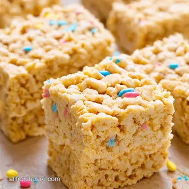 Funfetti Rice Krispies Treats Birthday Party in a Bite Recipe Card