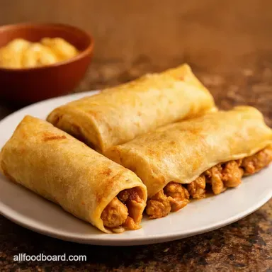Savor the Flavor MustTry Garlic Chicken Chimichangas Recipe Card