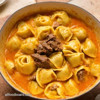 Garlic Butter Beef Tortellini Weeknight Dinner Sorted Recipe Card