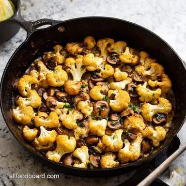 Garlic Butter Cauliflower Mushroom Skillet Ready in 30 Recipe Card