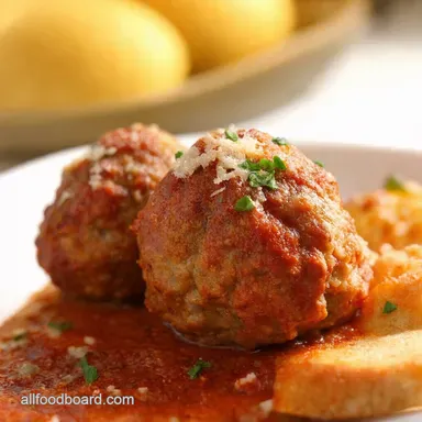 Delicious Garlic Parmesan Meatballs Recipe An Easy CrowdPleaser Recipe Card