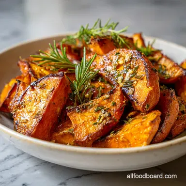 Sweet Potato Recipe with Garlic: Roasted for 4 Servings Recipe Card
