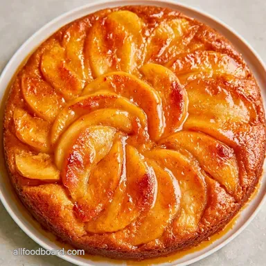 German Apple Sheet Cake for 16 Servings Recipe Card
