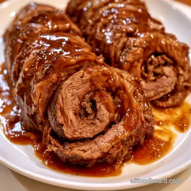 German Beef Rouladen for 4 Servings Recipe Card