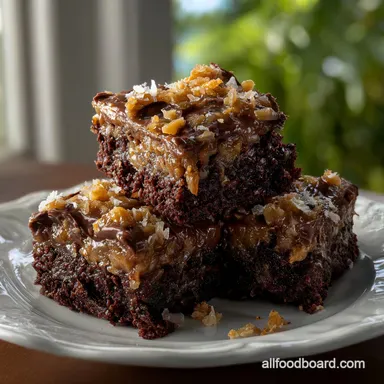 Amazing German Chocolate Brownies: Velvety Cocoa Base Recipe Card