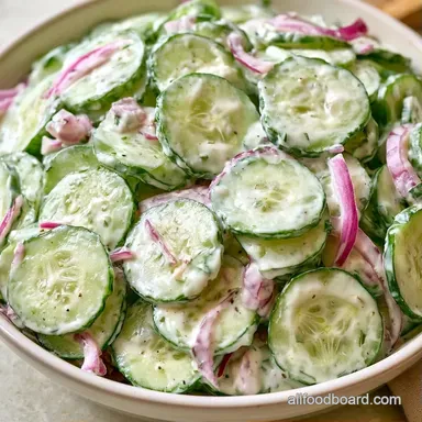 German Cucumber Salad with Sour Cream Recipe Card