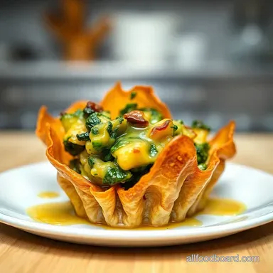 Golden Spinach Artichoke Phyllo Cups Easy Party Bites Recipe Card