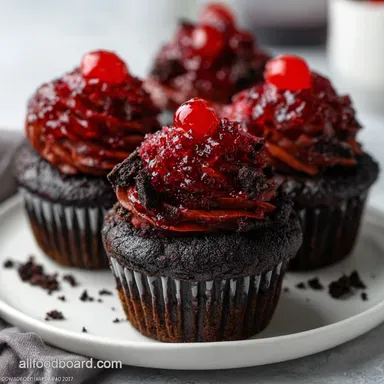 Halloween Cupcakes: Easy Bloody Mud Graveyard Cakes for Kids Recipe Card