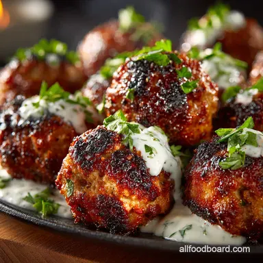 Greek Turkey Meatballs with Tzatziki My Healthy Easy Recipe Recipe Card
