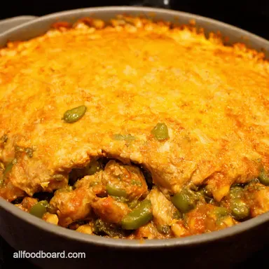 Green Chili Chicken Bake Easy Southwest Comfort Food Recipe Card