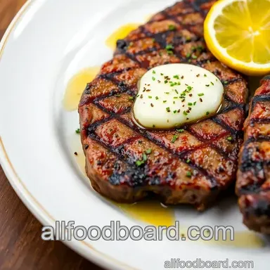 Grilled Beef Loin Steak with Flavorful Butter Recipe Card