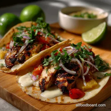 Grilled Chicken Street Taco: Smoky Charred Flavor Recipe Card