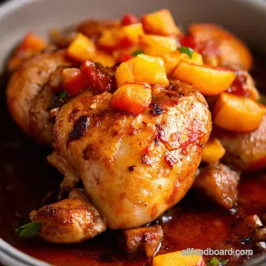 Grilled Hot Honey Chicken with Peach Salsa Sweet Spicy Recipe Card