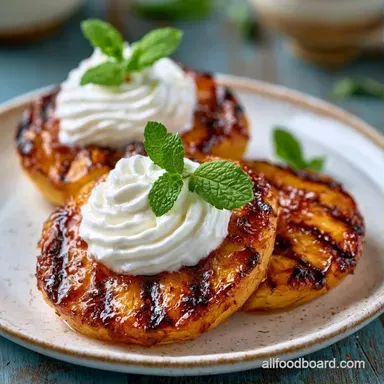 Grilled Peach Dessert in 13 Minutes Recipe Card