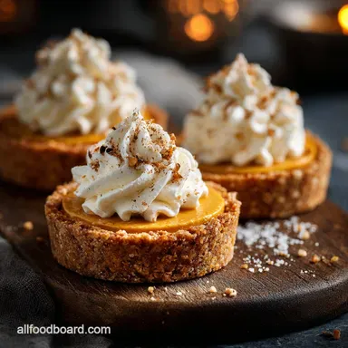 Halloween Desserts: Spiced Pumpkin Cheesecake Mini Tarts Recipe Card