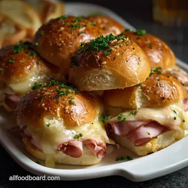 Easy and Delicious Ham and Cheese Slider with Garlic Butter Recipe Card