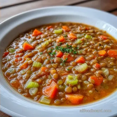 Healthy Crockpot Lentil Soup for 8