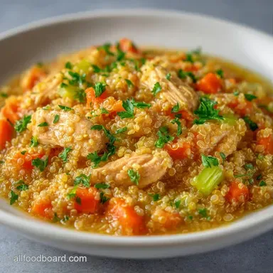 Healthy Crockpot Quinoa Stew with Chicken Recipe Card