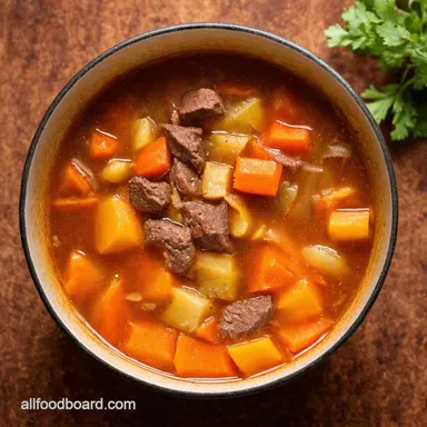 Easy Beef Vegetable Soup Recipe Grandmas Comfort Recipe Card