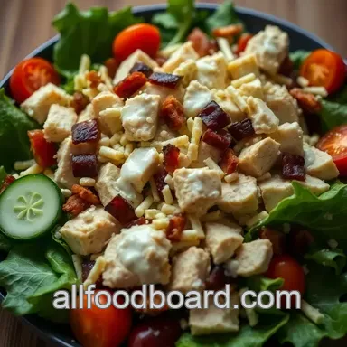 Easy Chicken Bacon Ranch Salad: A Family Favourite for Quick Lunches Recipe Card