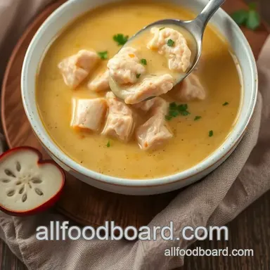 Warm My Heart: Easy Chicken Soup with Creamy Flavor on a Chilly Day Recipe Card