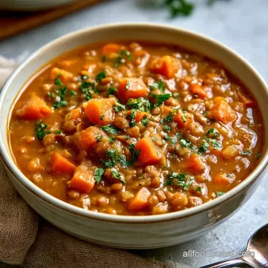 German Lentil Soup with Ham Recipe Card