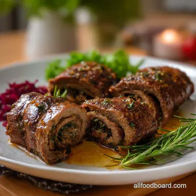 Hearty German Rouladen Flavorful Beef Rolls: Tender Braised Comfort Recipe Card